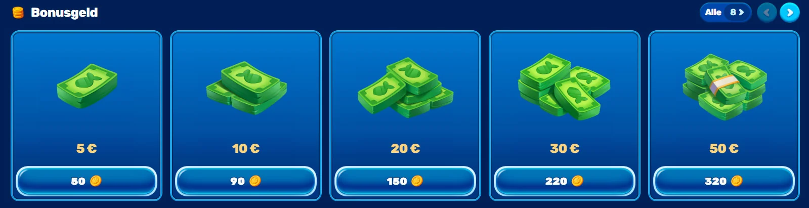 einkaufen im Spinfin Casino