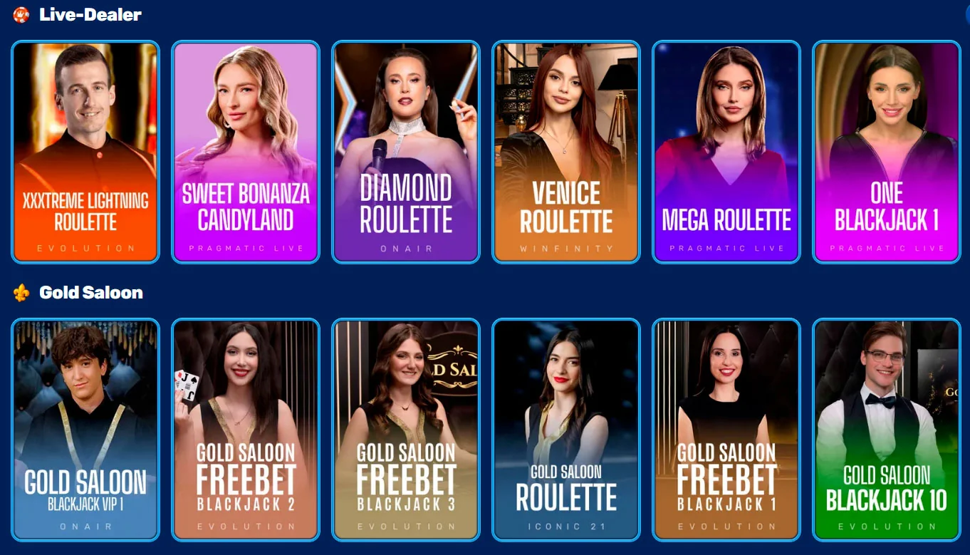 Live-Dealer-Spiele Spinfin Casino